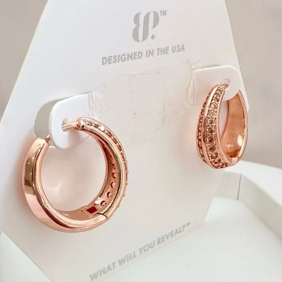 Bomb Party November Amber Topaz Hoop Earrings The Grand Prize NWT - Picture 3 of 5